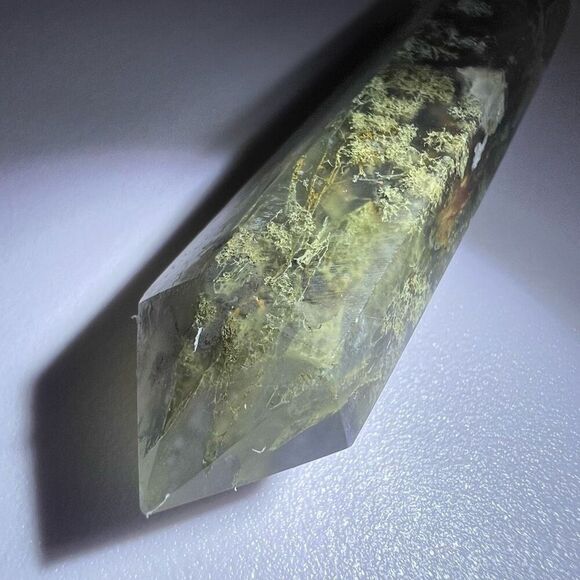 Moss Agate Crystal Double Terminated Point‎ (#7) - Picture 6 of 10